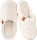 Women's Curly Fleece Slip On Slippers - Memory Foam Insole, Machine Washable and Anti Slip House Sole - 8