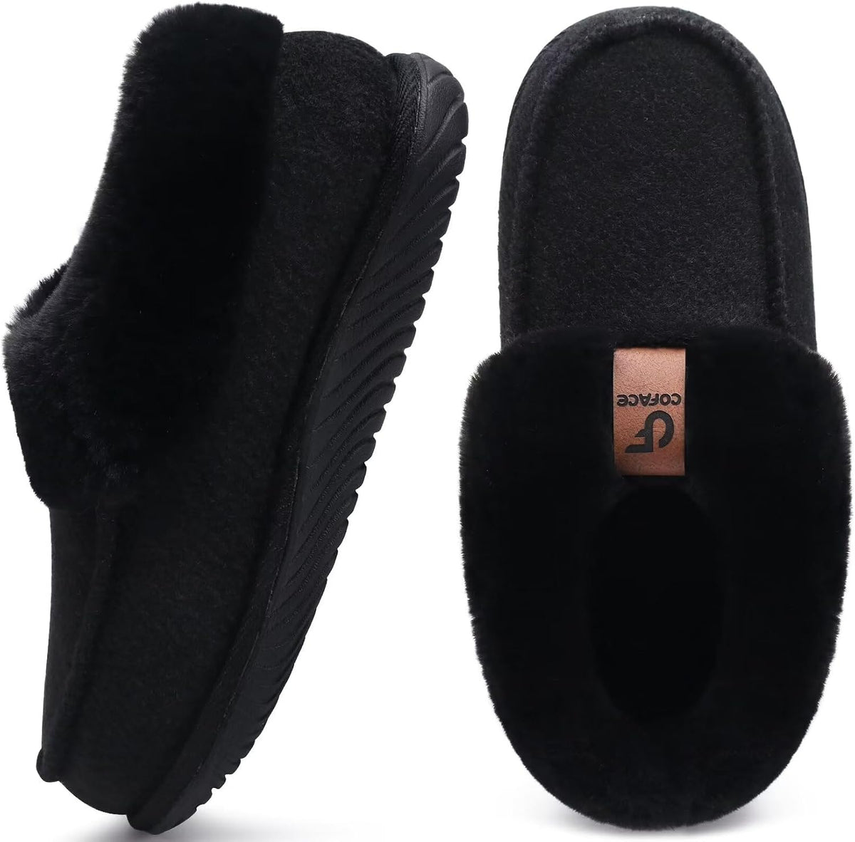Women's Moccasin House Slippers in Black