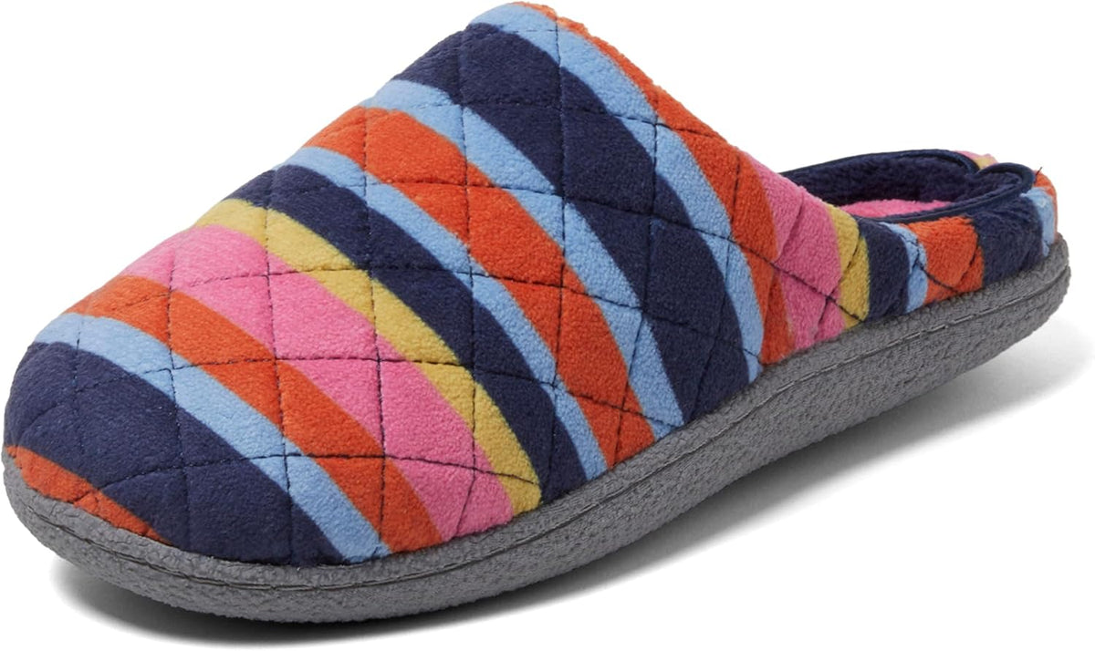 Women's Terry Clog House Shoes in Multi Stripes Terry