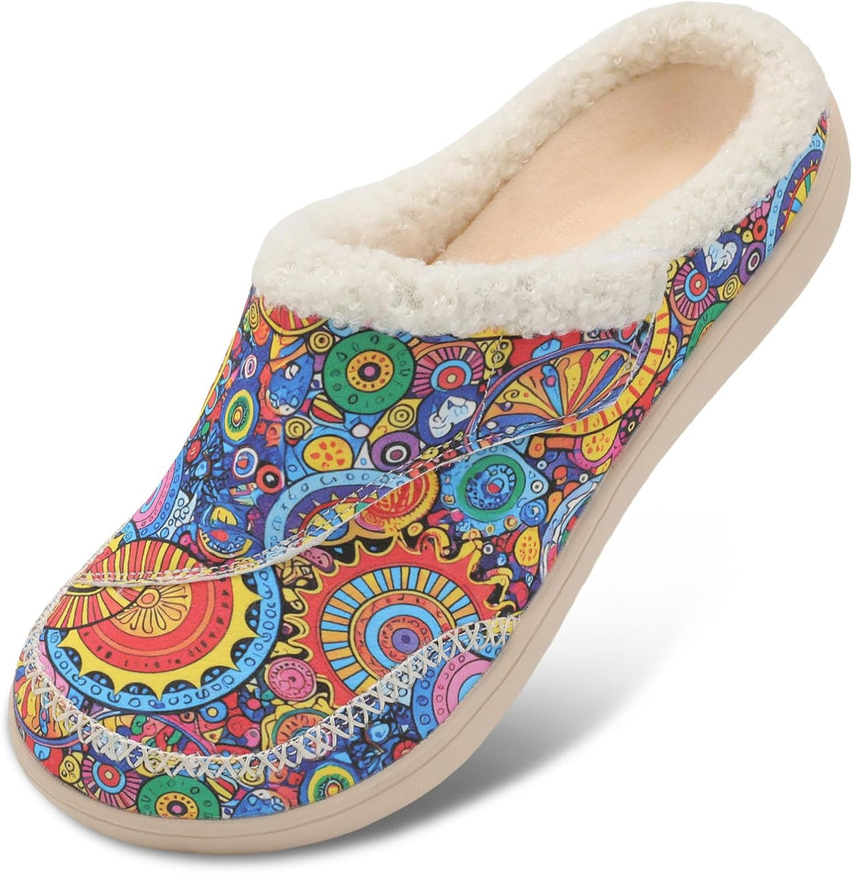Women's Wide Toe Box Adjustable Slippers in Colorful