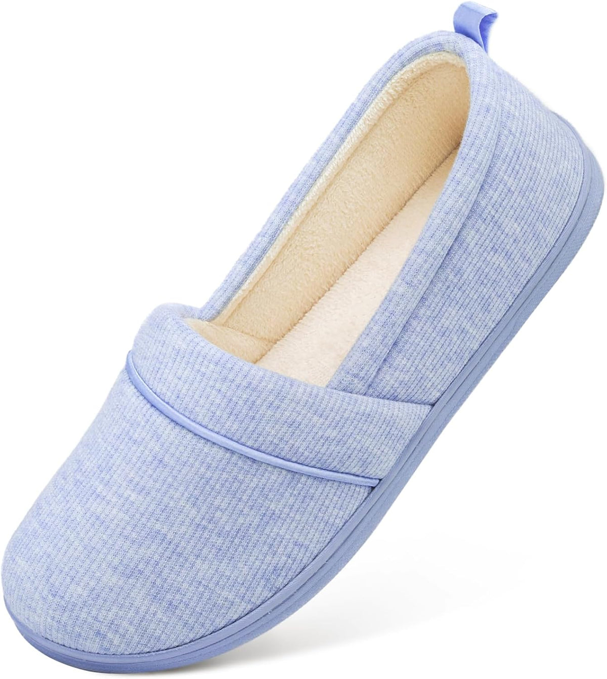 Women's Terry Lined Loafer Slippers in Blue