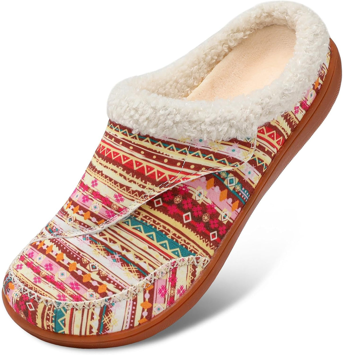 Women's Wide Toe Box Adjustable Slippers in Bohemia