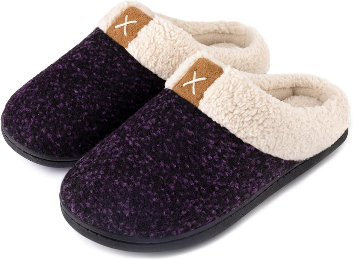 Women's Fleece Lined Indoor Outdoor Slippers in Violet