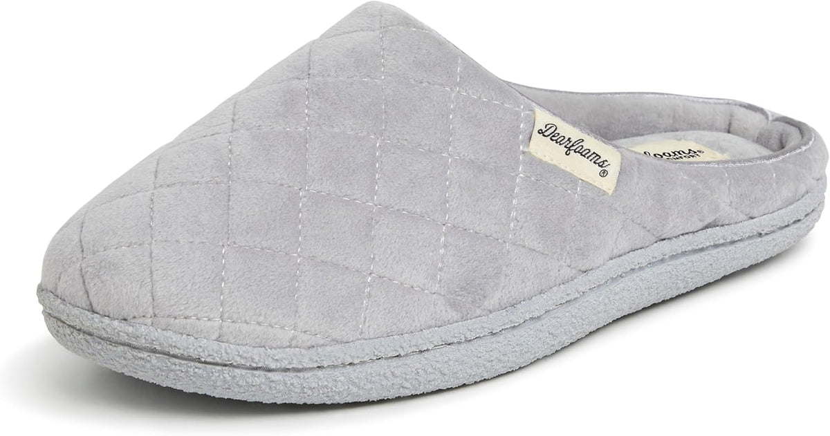 Women's Terry Clog House Shoes - Memory Foam Insole with Regular and Wide Width Sizing for Indoor Wear - 10
