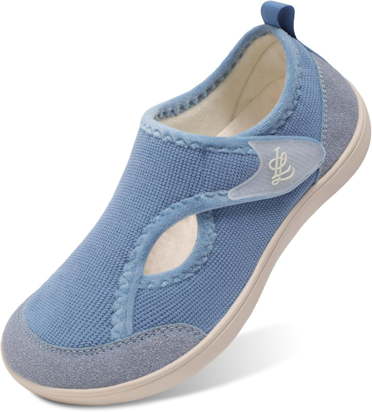 Women's Wide Adjustable House Shoes in Blue