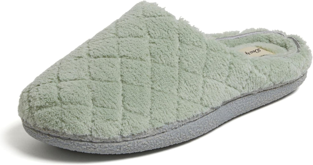 Women's Terry Clog House Shoes - Memory Foam Insole with Regular and Wide Width Sizing for Indoor Wear - 10