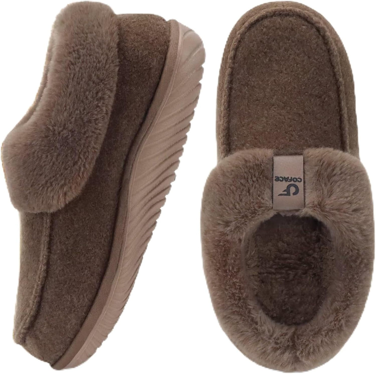 Women's Moccasin House Slippers in Dark Brown