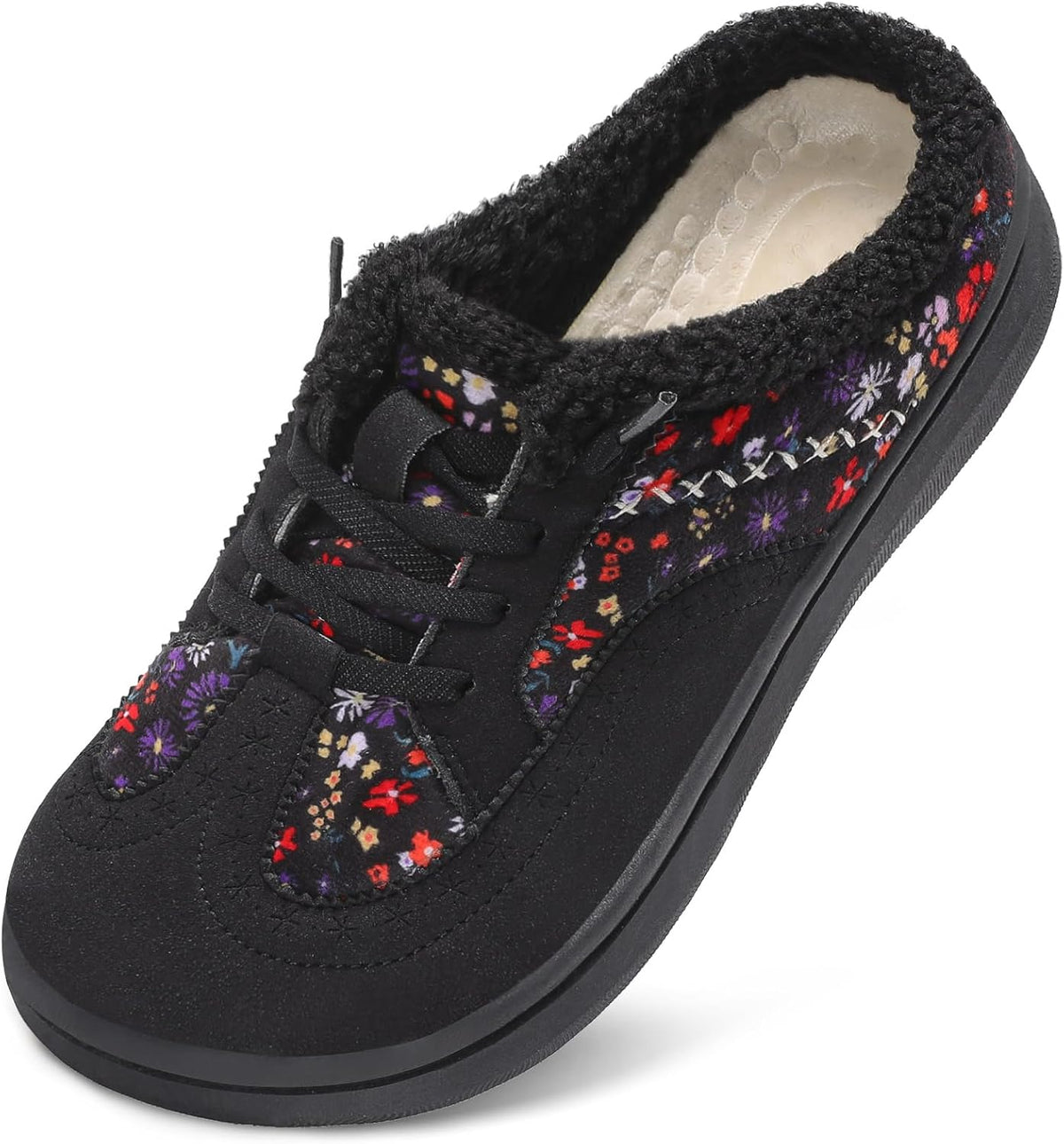 Women's Wide Fit Slipper Mules in Vintage Floral