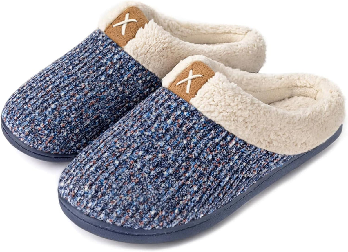 Women's Fleece Lined Indoor Outdoor Slippers in Light Blue