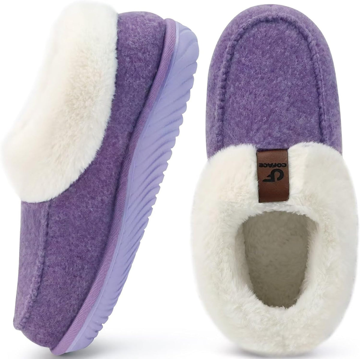 Women's Moccasin House Slippers in Purple