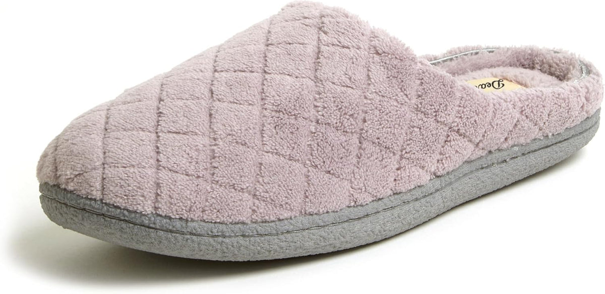 Women's Terry Clog House Shoes - Memory Foam Insole with Regular and Wide Width Sizing for Indoor Wear - 10 Wide