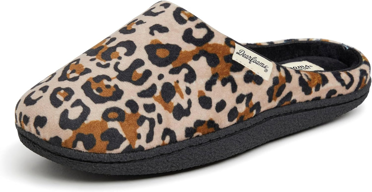 Women's Terry Clog House Shoes - Memory Foam Insole with Regular and Wide Width Sizing for Indoor Wear - 8 Wide