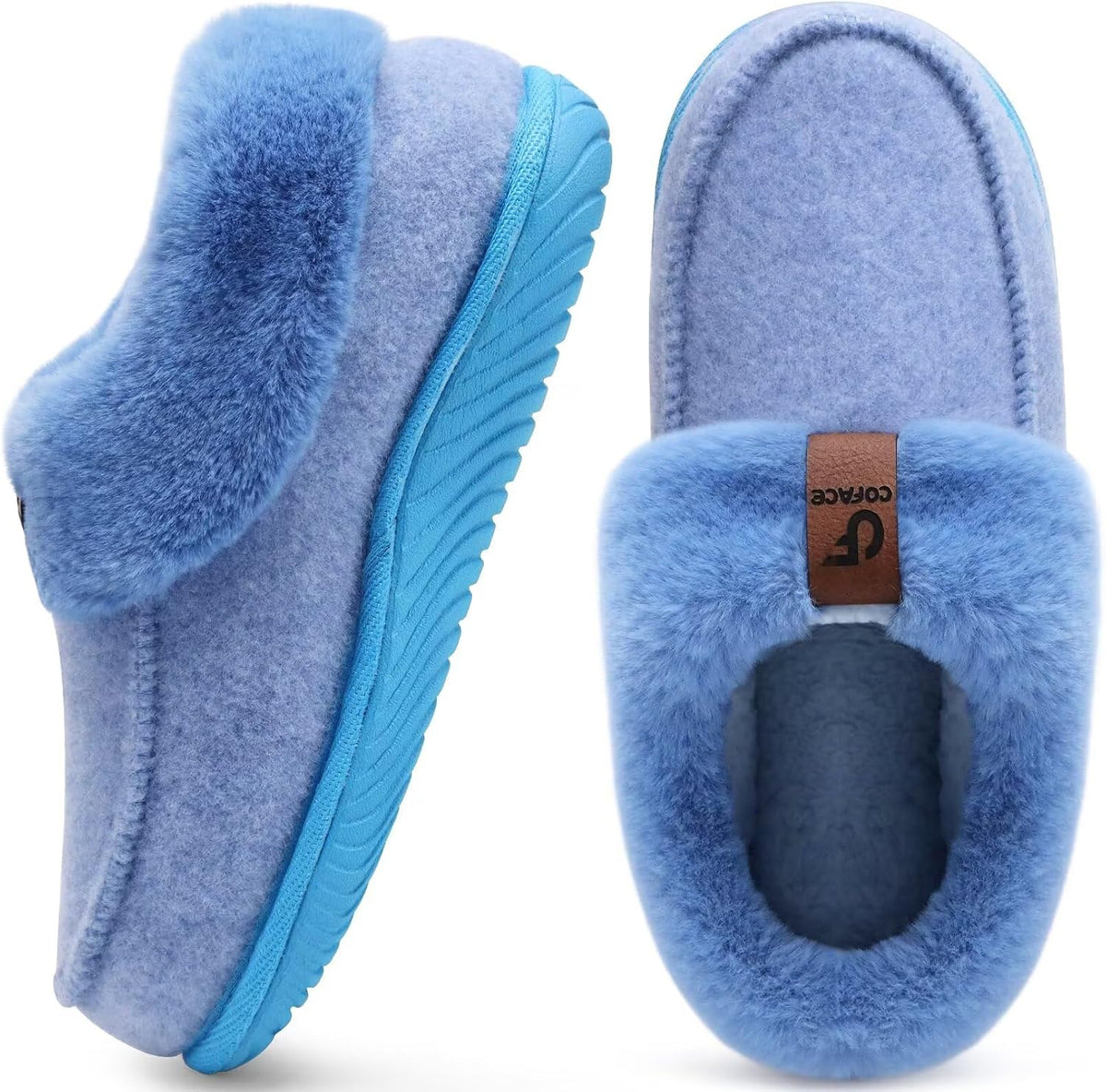 Women's Moccasin House Slippers in Blue