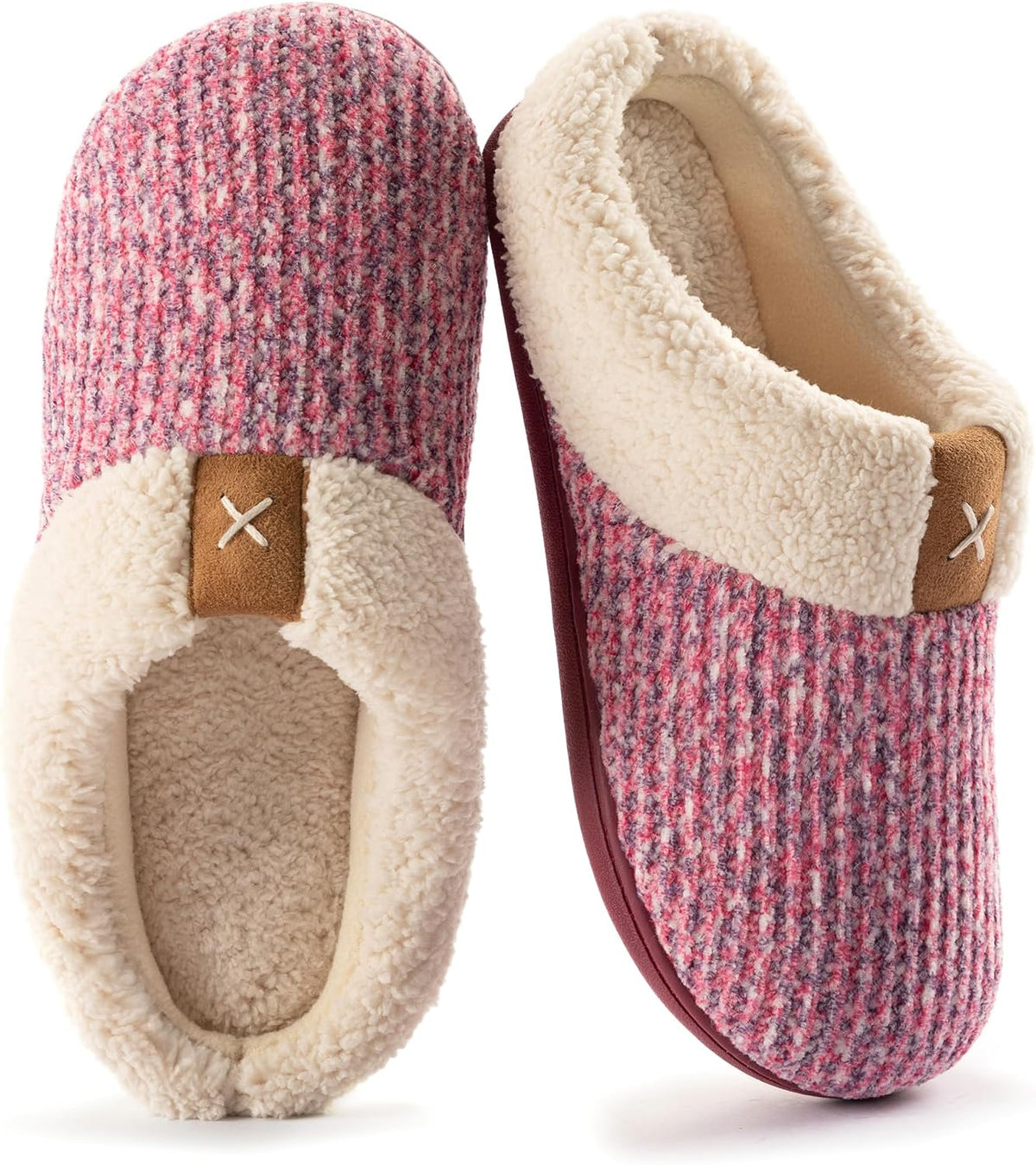 Women's Fleece Lined Indoor Outdoor Slippers in Pink