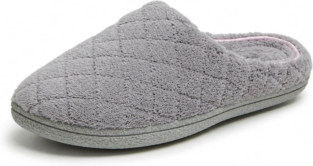 Women's Terry Clog House Shoes - Memory Foam Insole with Regular and Wide Width Sizing for Indoor Wear - 8