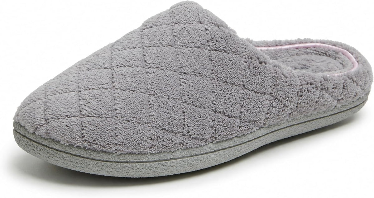 Women's Terry Clog House Shoes - Memory Foam Insole with Regular and Wide Width Sizing for Indoor Wear - 8