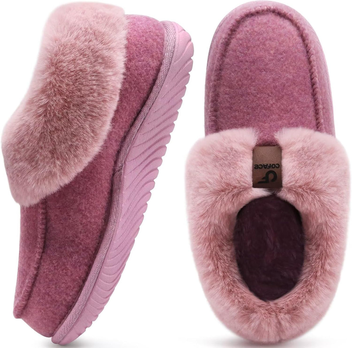 Women's Moccasin House Slippers in Pink